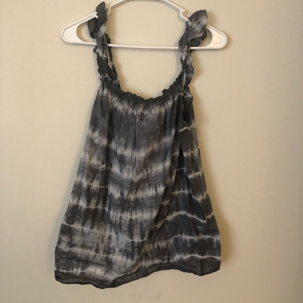 Tie dye grey striped tank top